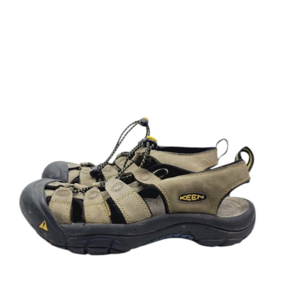 Keen Men's Khaki Newport H2 Leather Closed Toe‎ Tie Hiking Sandal Size 7